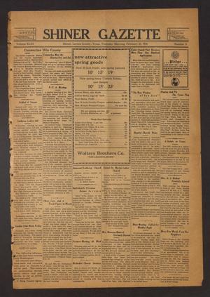 Primary view of object titled 'Shiner Gazette (Shiner, Tex.), Vol. 43, No. 8, Ed. 1 Thursday, February 20, 1936'.