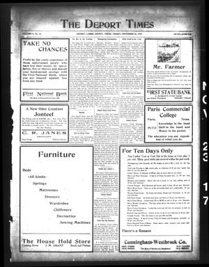 Primary view of object titled 'The Deport Times (Deport, Tex.), Vol. 9, No. 43, Ed. 1 Friday, November 23, 1917'.