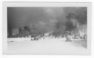 [Smoke coming from the port area and refinery structures during the 1947 Texas City Disaster]