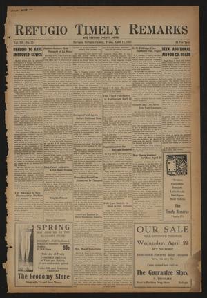 Refugio Timely Remarks and Refugio County News (Refugio, Tex.), Vol. 3, No. 25, Ed. 1 Friday, April 17, 1931