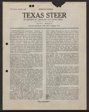 Primary view of object titled 'Texas Steer (U. S. S. Texas), Ed. 1 Saturday, August 8, 1931'.