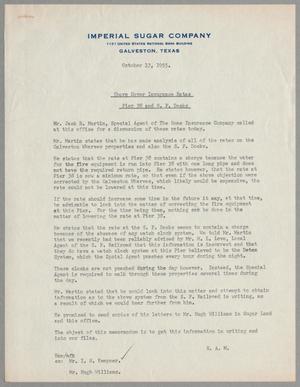 [Letter from E. A. M. to I. H. Kempner, October 13, 1955]