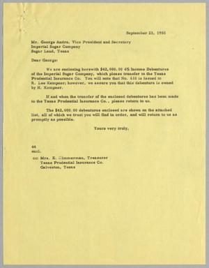 [Letter from A. H. Blackshear, Jr. to George Andre, September 23, 1955]