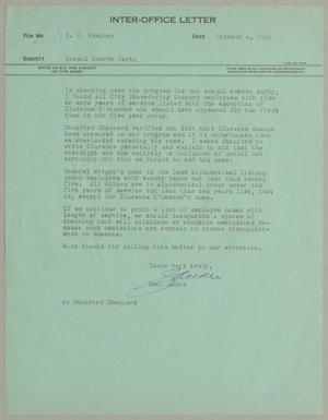 [Letter from George Andre to I. H. Kempner, October 4, 1955]