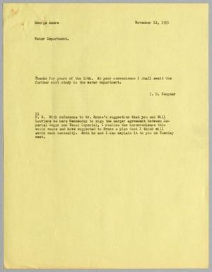 [Letter from I. H. Kempner to George Andre, November 12, 1955]