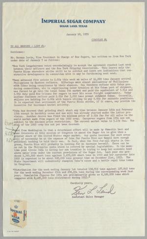 [Letter from Ken L. Laird to All Brokers - List #1, January 10, 1955]