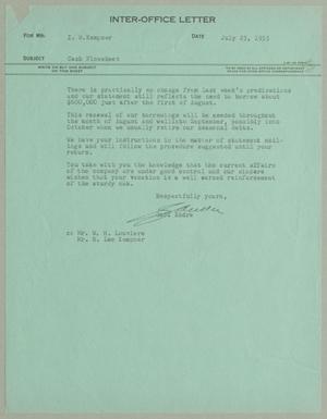 [Letter from George Andre to I. H. Kempner, July 25, 1955]