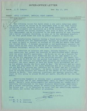 [Letter from George Andre to I. H. Kempner, May 17, 1955]