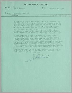 [Letter from George Andre to I. H. Kempner, December 19, 1955]