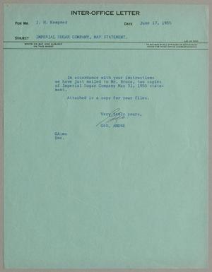 [Letter from George Andre to I. H. Kempner, June 17, 1955]