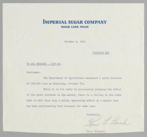 [Letter from Ken L. Laird to All Brokers - List #1, October 6, 1955]