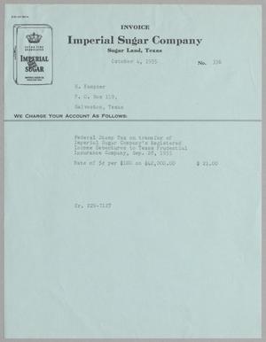 [Invoice for Federal Stamp Tax, October 4, 1955]