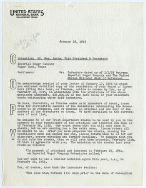 [Letter from J. E. Meyers to George Andre, January 18, 1955]