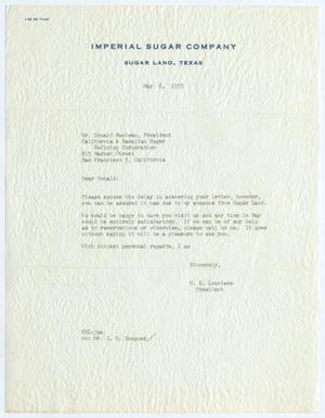 Primary view of object titled '[Letter from W. H. Louviere to Donald Mclean, May 6, 1955]'.