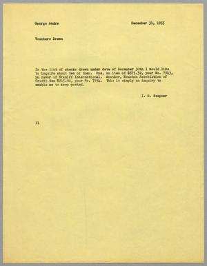 Primary view of object titled '[Letter from I. H. Kempner to George Andre, December 31, 1955]'.