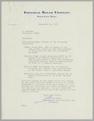 [Letter from George Andre to H. Kempner, September 22, 1955]