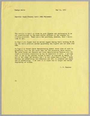 [Letter from Isaac Herbert Kempner to George Andre, May 13, 1955]