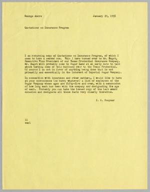 [Letter from I. H. Kempner to George Andre, January 29, 1955]