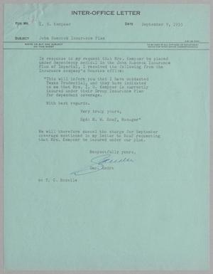 [Letter from George Andre to I. H. Kempner, September 9, 1955]