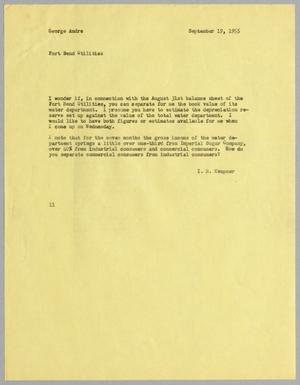 [Letter from I. H. Kempner to George Andre, September 19, 1955]