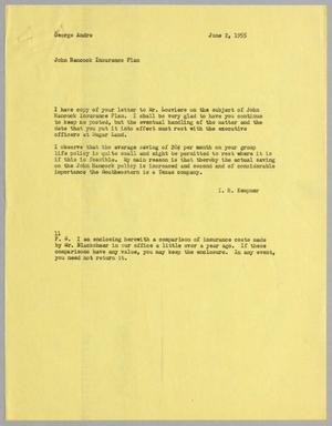 [Letter from I. H. Kempner to George Andre, June 2, 1955]