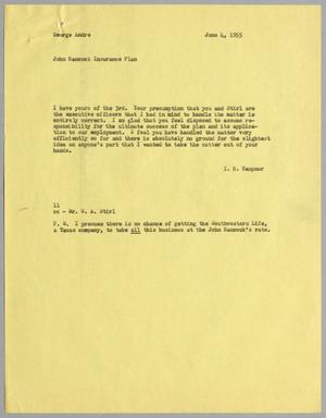 [Letter from I. H. Kempner to George Andre, June 4, 1955]