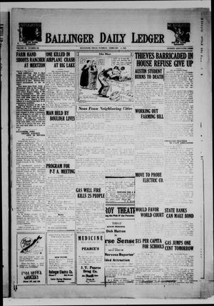 Ballinger Daily Ledger (Ballinger, Tex.), Vol. 19, No. 260, Ed. 1 Tuesday, February 3, 1925