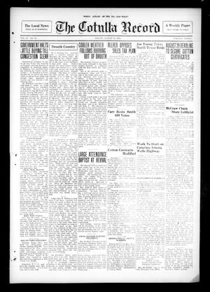 Primary view of The Cotulla Record (Cotulla, Tex.), Vol. 37, No. 13, Ed. 1 Friday, August 10, 1934