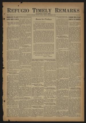 Primary view of Refugio Timely Remarks and Refugio County News (Refugio, Tex.), Vol. 5, No. 7, Ed. 1 Friday, December 9, 1932