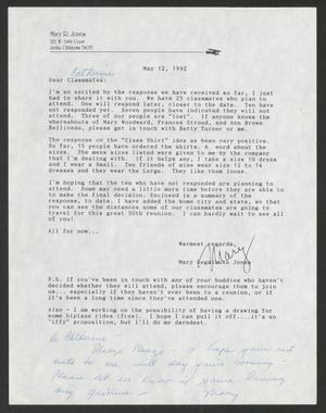 [Letter from Mary Regalbuto Jones to Catherine Parker, May 12, 1992]