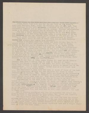 Primary view of object titled '[History of Women Airforce Service Pilots Rough Draft]'.
