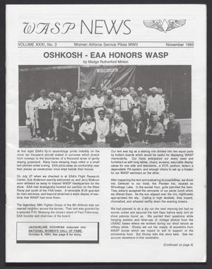 WASP News, Volume 31, Number 3, November, 1993