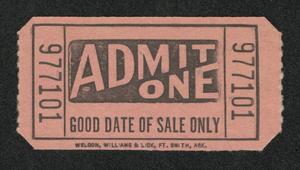 Primary view of object titled '[Admit One Ticket]'.