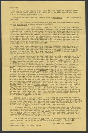 [Letter from Military Poll Committee to the Women Airforce Service Pilots]