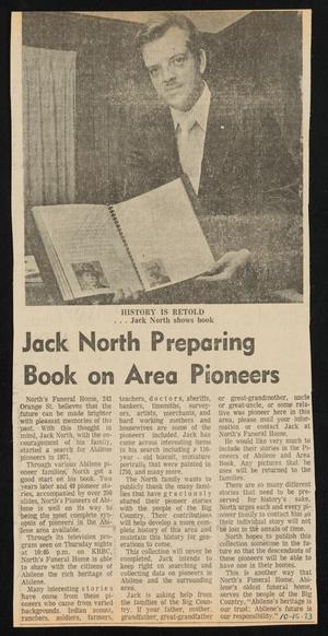 Primary view of object titled '[Jack North Preparing Book on Area Pioneers]'.