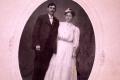 Thumbnail image of item number 1 in: '[Copy slide of a photograph of Mr. and Mrs. Sam Stanaland]'.