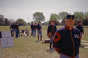 [Re-enactment of Cannon Firing at Frontier Texas]