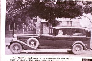 Primary view of object titled '[The 1933 A. J. Miller Hearse]'.
