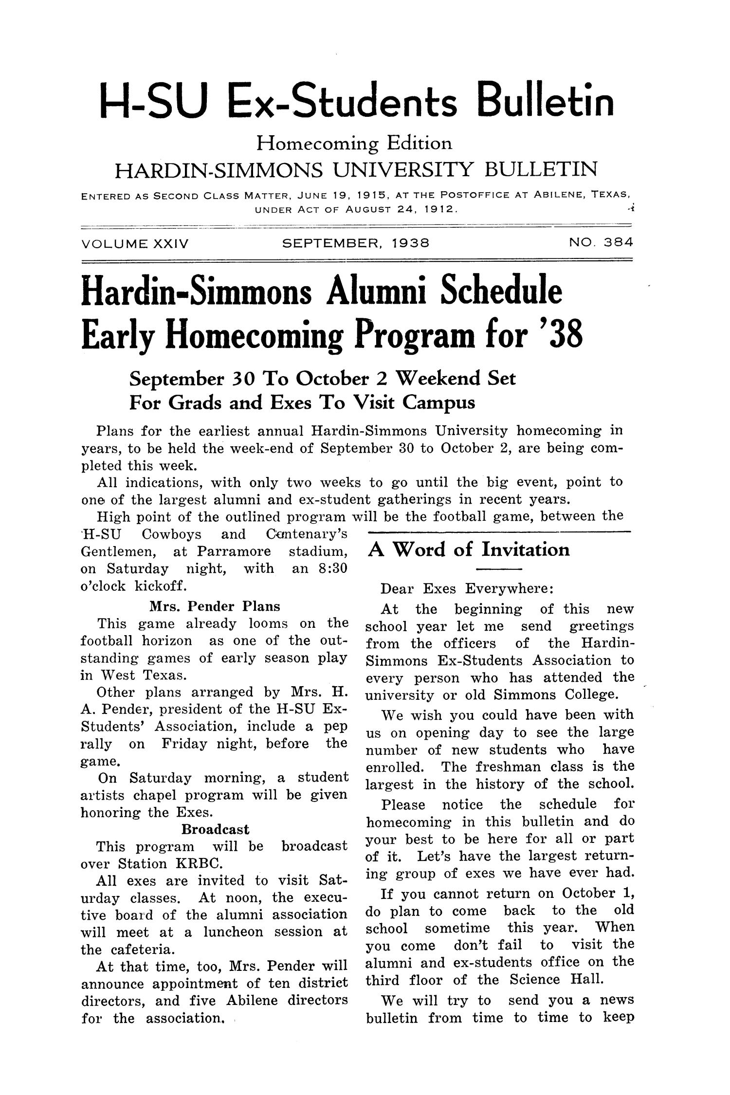 Hardin-Simmons Ex-Students Bulletin, September 1938
                                                
                                                    1
                                                