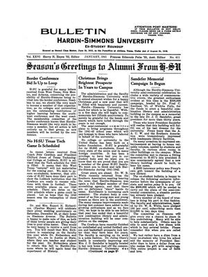 Bulletin: Hardin-Simmons University Ex-Student Roundup, January 1941