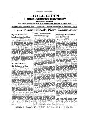 Bulletin: Hardin-Simmons University Ex-Student Roundup, July 1941