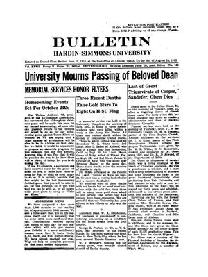 Primary view of object titled 'Bulletin: Hardin-Simmons University, September 1942'.