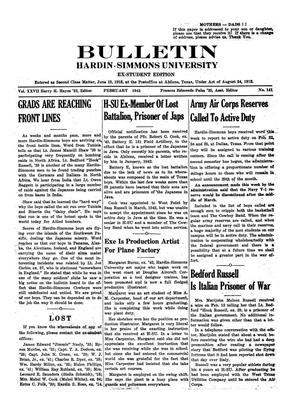 Bulletin: Hardin-Simmons University, Ex-Student Edition, February 1943