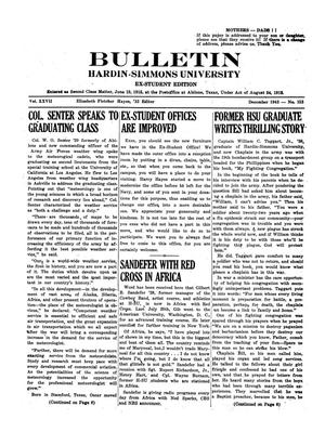 Primary view of object titled 'Bulletin: Hardin-Simmons University, Ex-Student Edition, December 1943'.