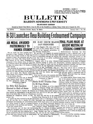 Bulletin: Hardin-Simmons University, Ex-Student Edition, January 1944