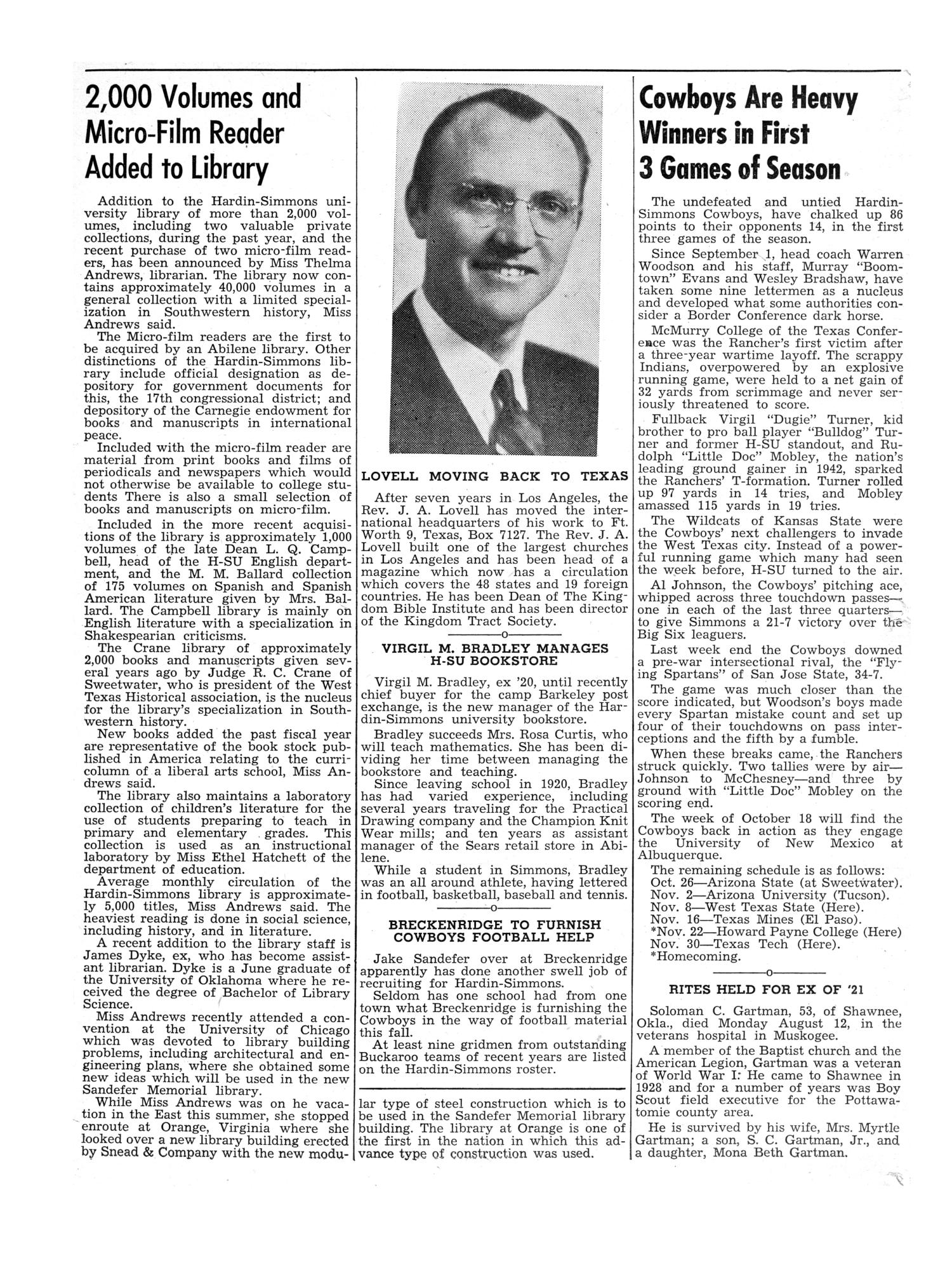 Bulletin: Hardin-Simmons University, Ex-Student Issue, September/October 1946
                                                
                                                    2
                                                