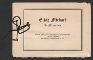 [Program for Elias Michael, September 17, 1913]