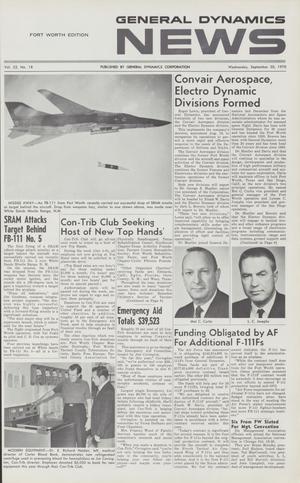 General Dynamics News, Volume 23, Number 18, September 30, 1970