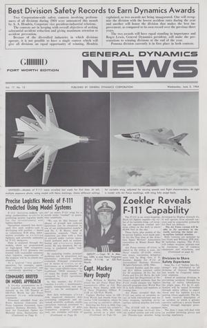 Primary view of object titled 'General Dynamics News, Volume 17, Number 12, June 3, 1964'.