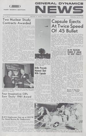 Primary view of object titled 'General Dynamics News, Volume 15, Number 9, April 25, 1962'.